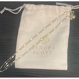 Kendra Scott Dottie Multistrand Necklace Gold White NWT 16”